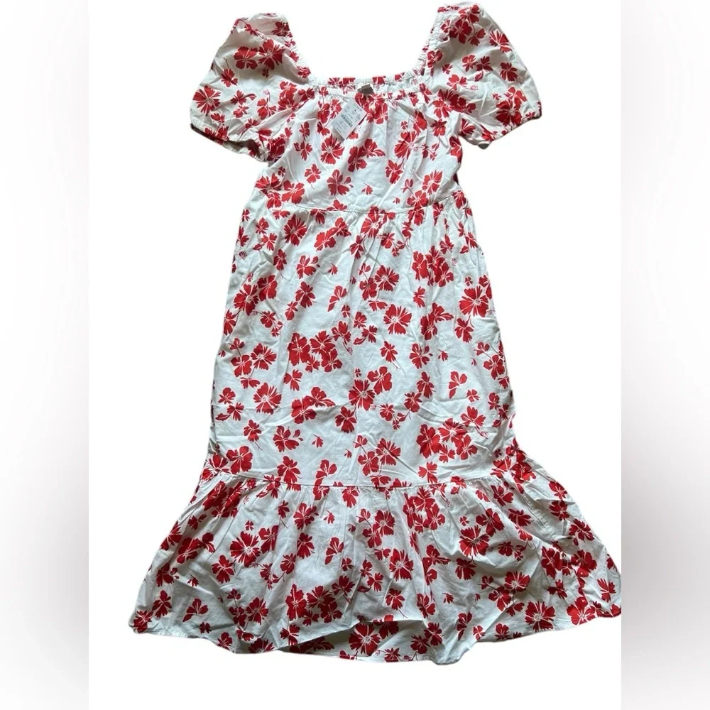J. Crew Floral Tiered Puff Sleeve Midi Dress | 4 NWT